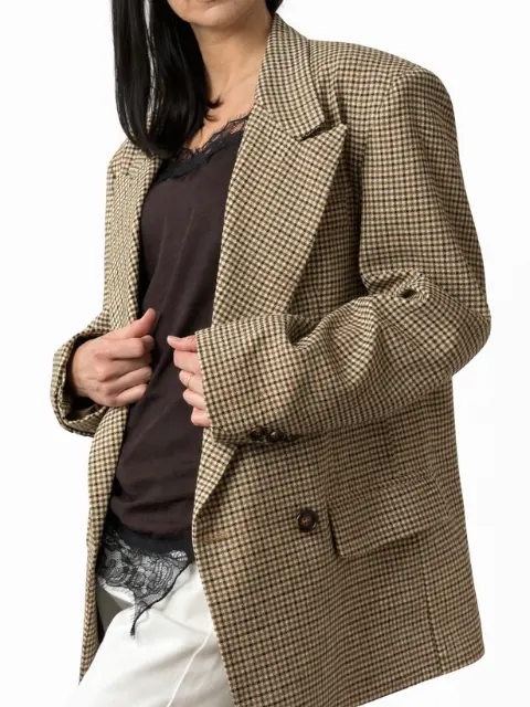 Marynarka oversize w drobną kratę