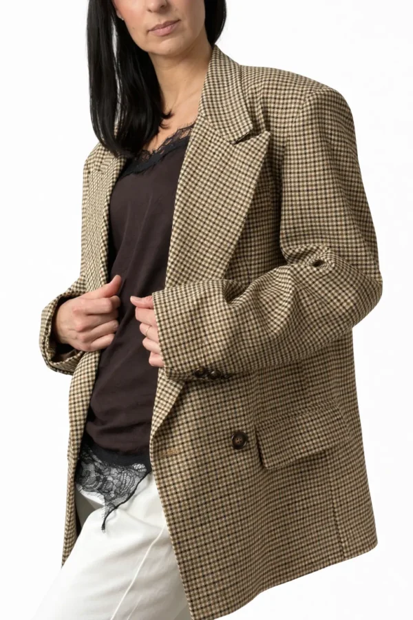 Marynarka oversize w drobną kratę