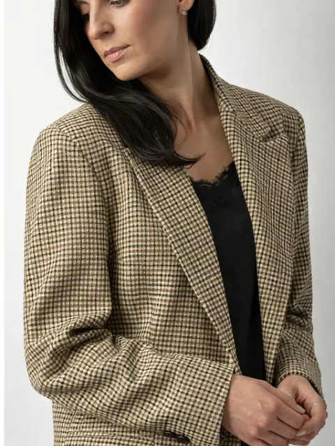 Marynarka oversize w drobną kratę