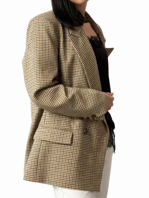 Marynarka oversize w drobną kratę