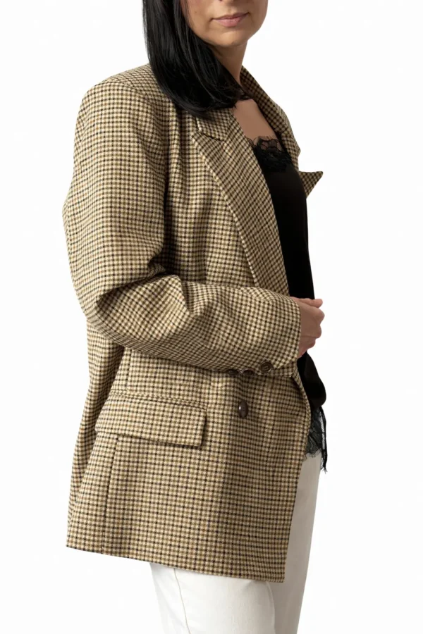 Marynarka oversize w drobną kratę