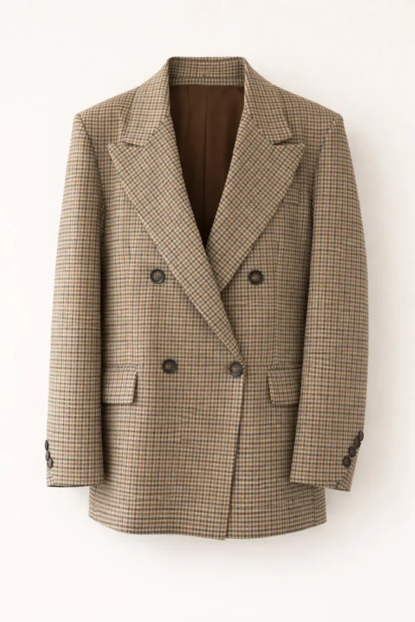 Marynarka oversize w drobną kratę