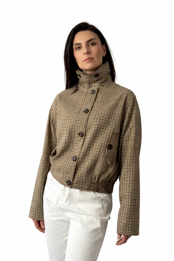 Kurtka w drobną kratę