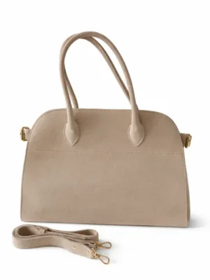 Zamszowa torebka w kolorze kremowego beżu