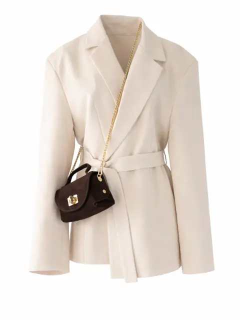 Kremowy żakiet z paskiem Kremowy żakiet z paskiem