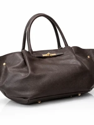 Skórzana torebka – czekoladowy brąz