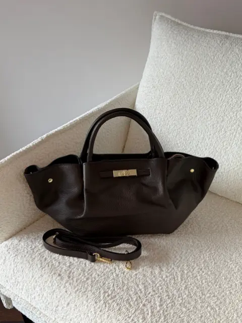 Skórzana torebka – czekoladowy brąz