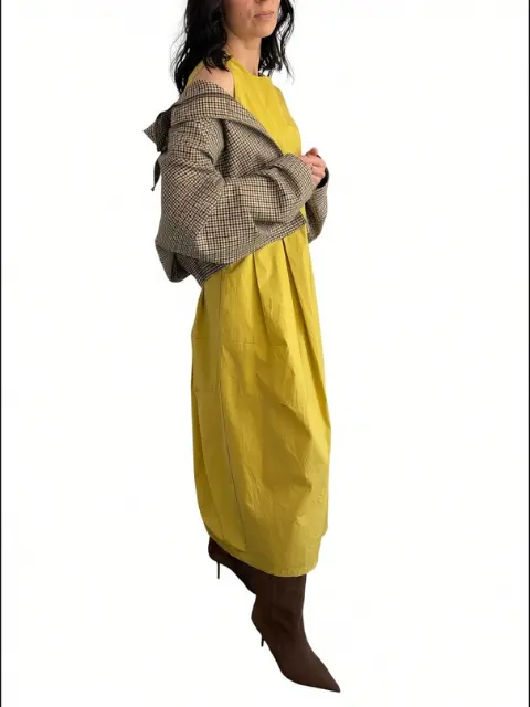 Sukienka bawełniana w odcieniu słonecznej żółci